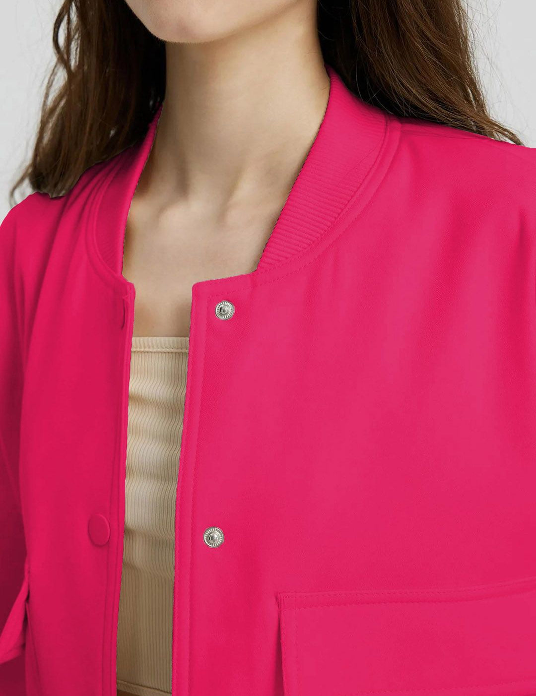 Kotty Stand Collar Fleece Bomber Jacket