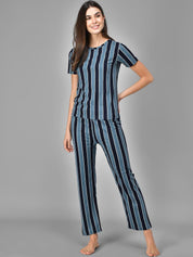 Kotty Women Striped Pure Cotton Lounge Pants