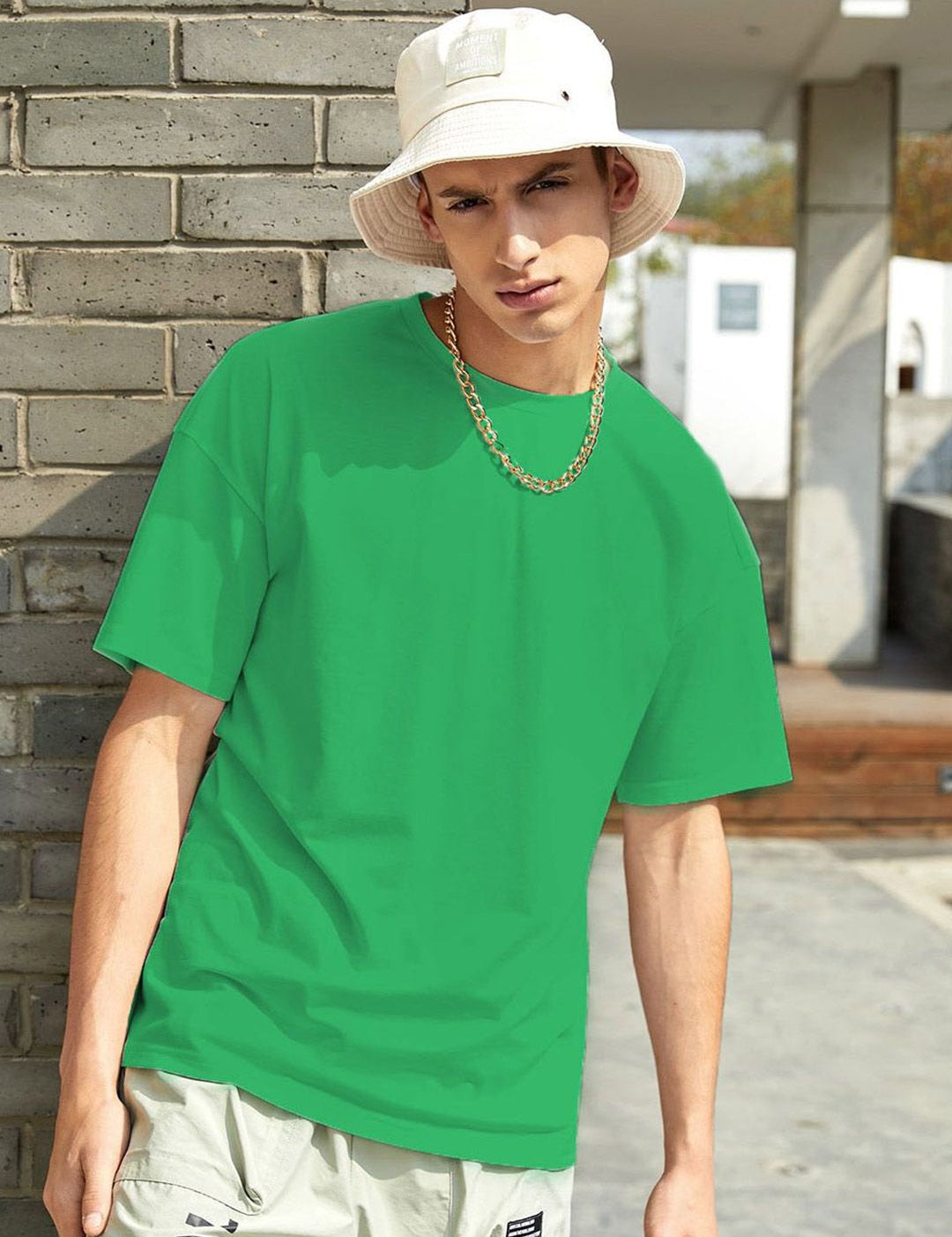 Kotty Green Regular Fit Cotton Casual T-Shirt