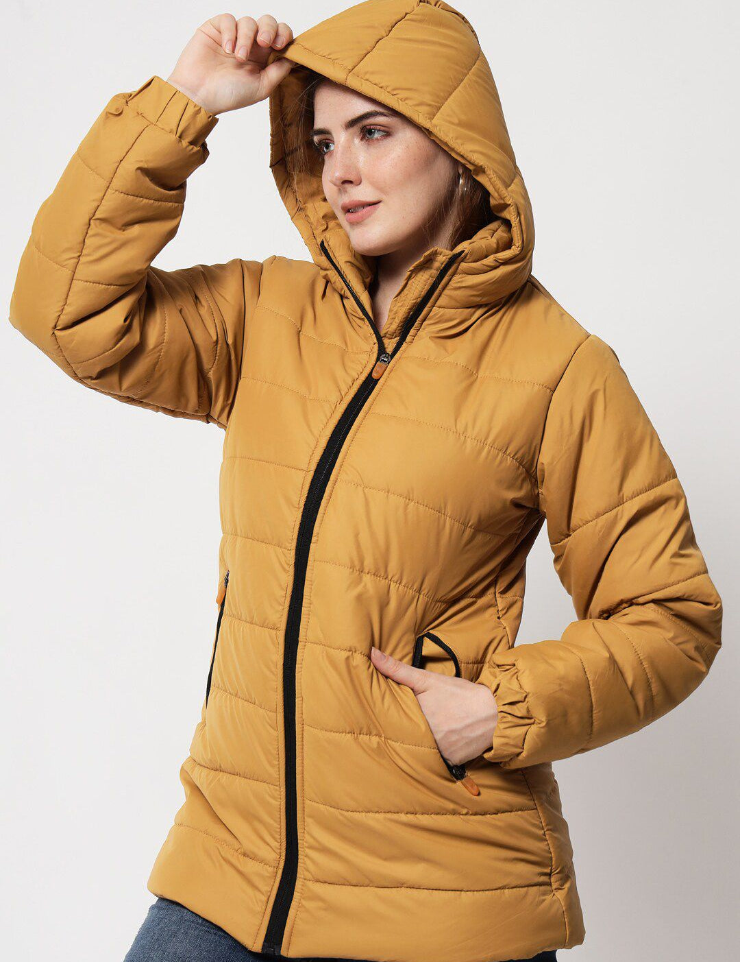 Kotty Women Yellow Longline Quilted Jacket