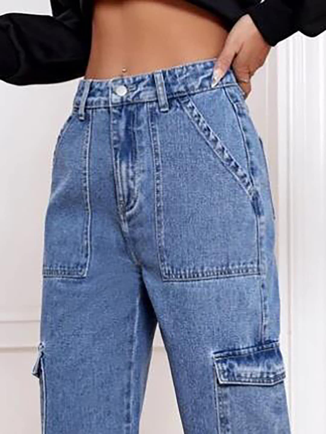 Kotty Women Jean Straight Fit High-Rise Clean Look Stretchable Cotton Jeans