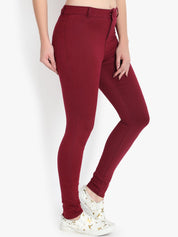 Kotty Women Maroon Skinny Fit High-Rise Clean Look Stretchable  Jeans