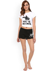 Kotty Women Black Solid Lounge Shorts KTTSLEEPSHORTS162