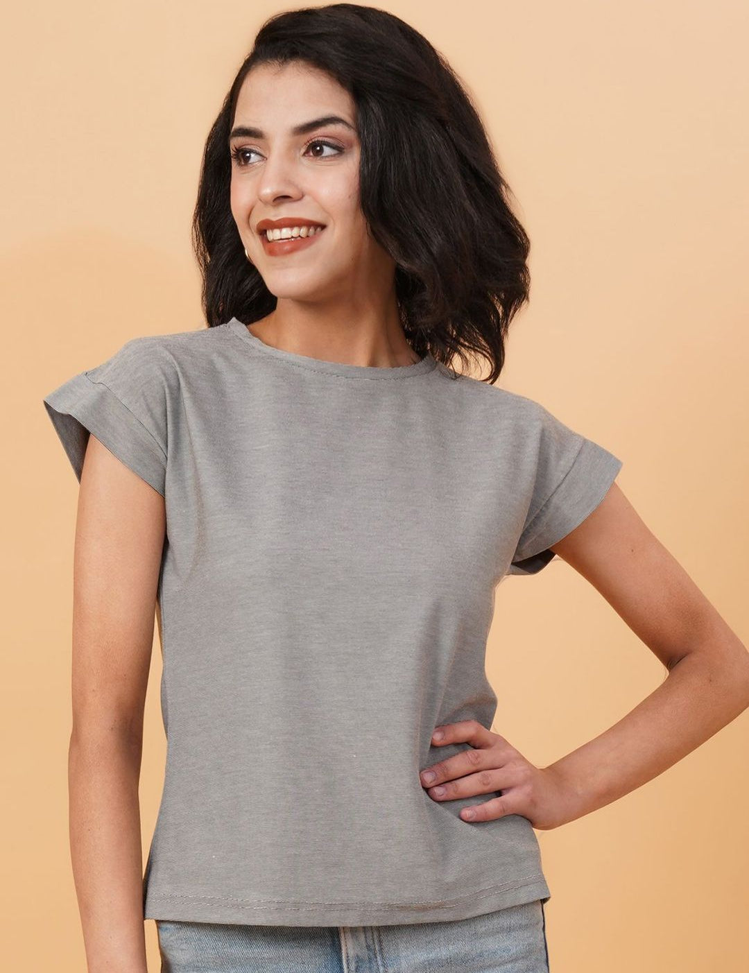 KOTTY Basics Women Solid Round Neck T-shirt