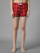 Kotty Women Checked Regular Fit Low-Rise Sports Shorts