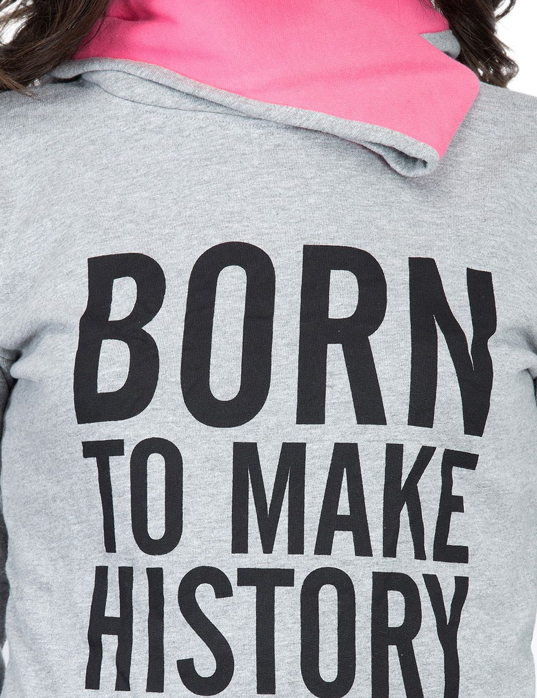 Kotty Women Grey Melange Printed Sweatshirt