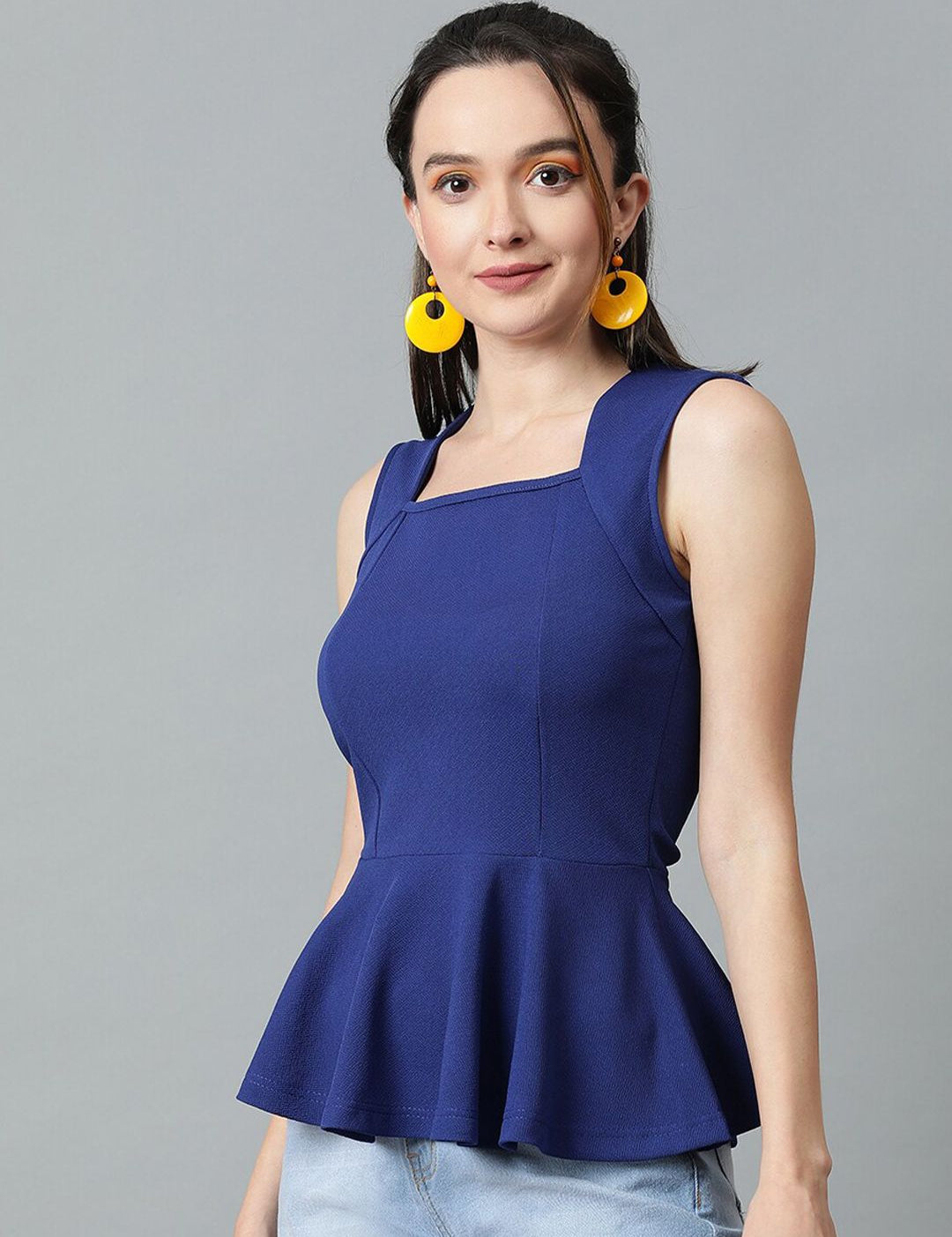 Kotty Square Neck Peplum Top