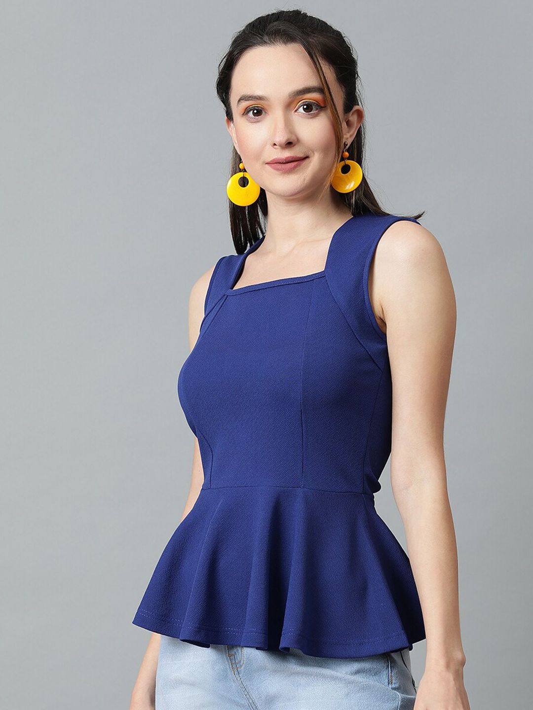 Kotty Square Neck Peplum Top