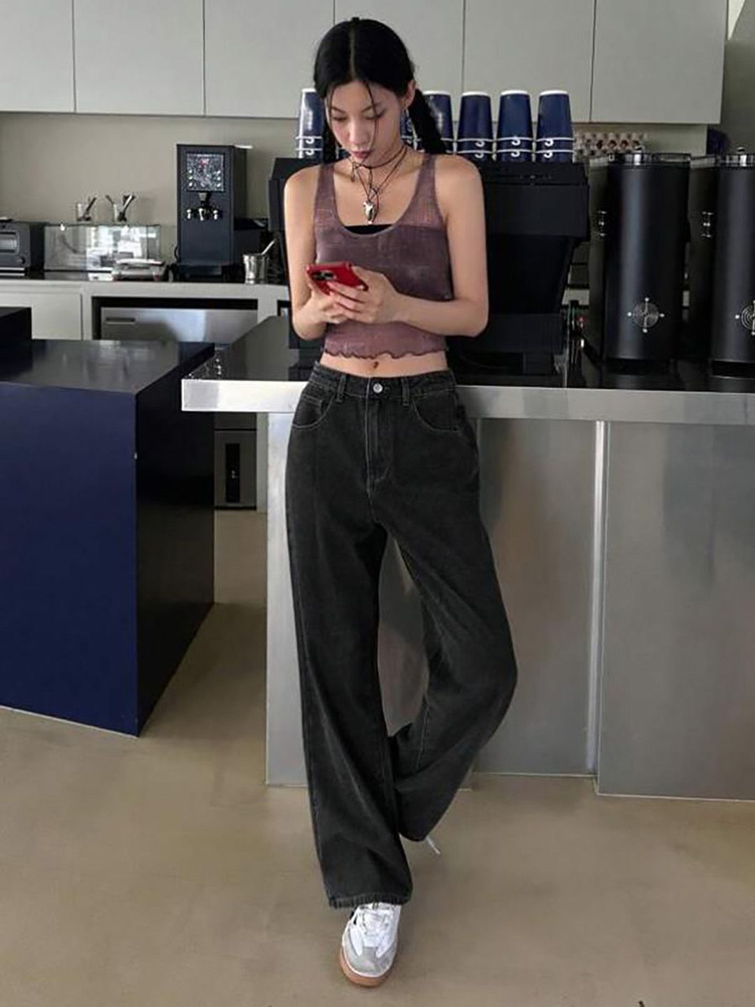 Kotty Women Straight Fit High-Rise Stretchable Jeans