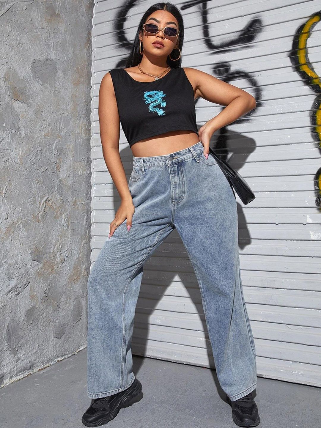 Kotty Women Jean Wide Leg High-Rise Heavy Fade Stretchable Jeans