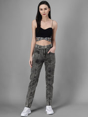 Kotty Women Charcoal Grey Slim Fit High-Rise Clean Look Jeans