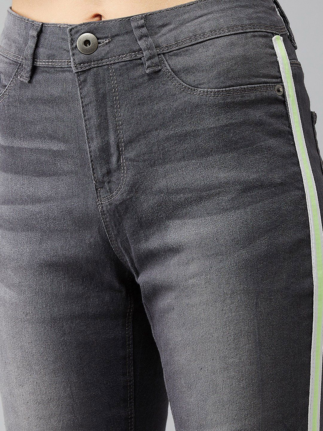 Kotty Women Grey Skinny Fit High-Rise Clean Look Jeans