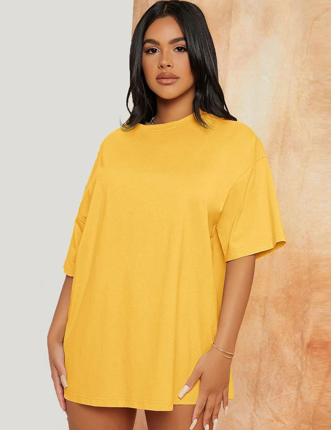 Kotty Drop-Shoulder Sleeves Longline Loose T-shirt