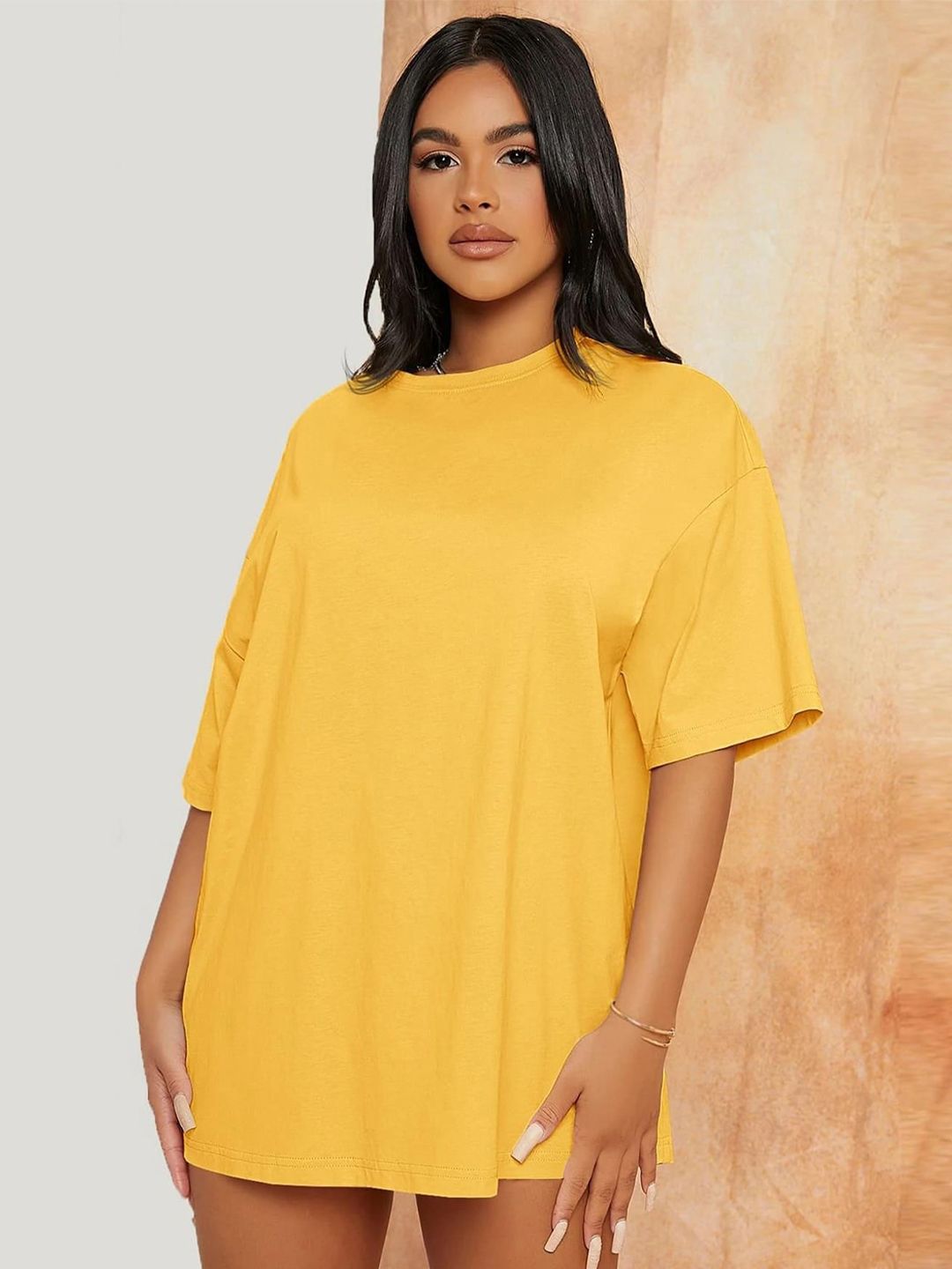 Kotty Drop-Shoulder Sleeves Longline Loose T-shirt