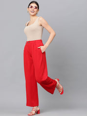 Kotty Women High-Rise Easy Wash Regular Trousers