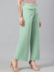 Kotty Women Relaxed Straight Fit High-Rise Easy Wash Trousers