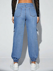 Kotty Women High-Rise Clean Look Stretchable Cargo Joggers