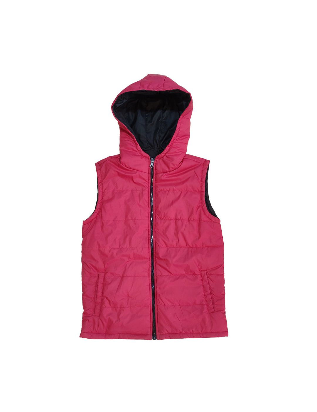 Kotty Boys Pink Black Reversible Puffer Jacket