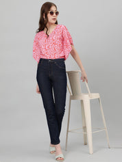 Kotty Batwing Sleeves Printed Top