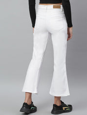 Kotty Women White Bootcut Mid-Rise Clean Look Stretchable Jeans