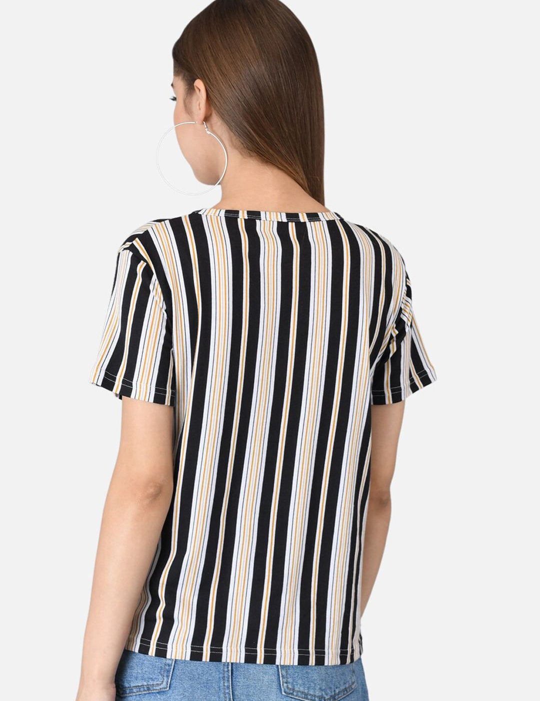 Kotty Women Pack Of 2 Striped Round Neck T-shirts