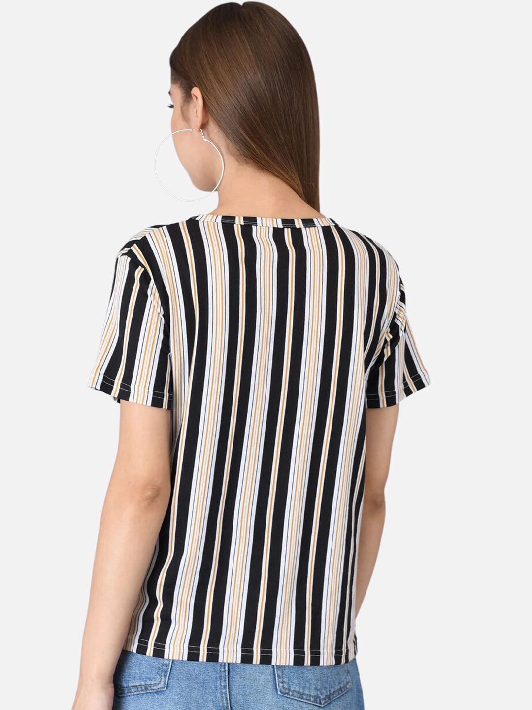 Kotty Women Pack Of 2 Striped Round Neck T-shirts