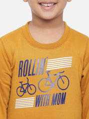 Kotty Boys Yellow Printed Sweatshirt