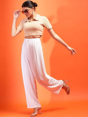 Kotty Women Relaxed Wide Leg High-Rise Easy Wash Trousers