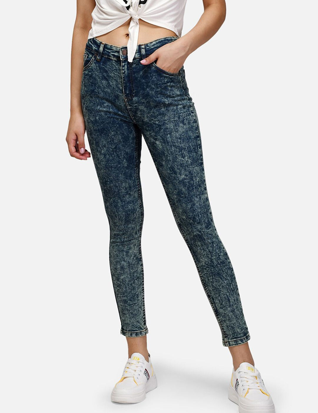 Kotty Women Blue Skinny Fit High-Rise Clean Look Jeans