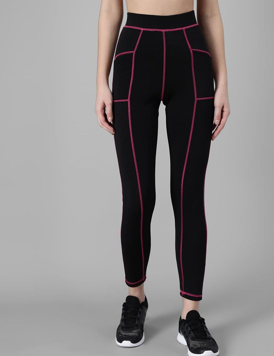 Kotty Women Colourblocked Ankle-Length Gym Tights