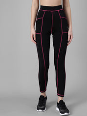 Kotty Women Colourblocked Ankle-Length Gym Tights