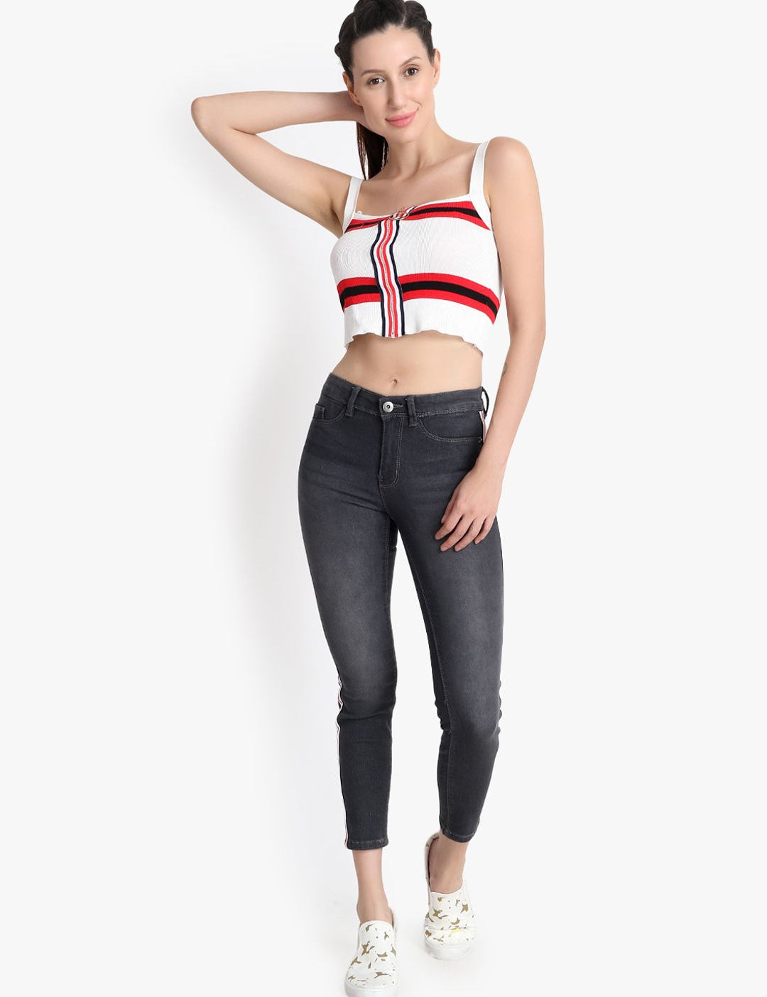 Kotty Women Black Skinny Fit High-Rise Clean Look Jeans