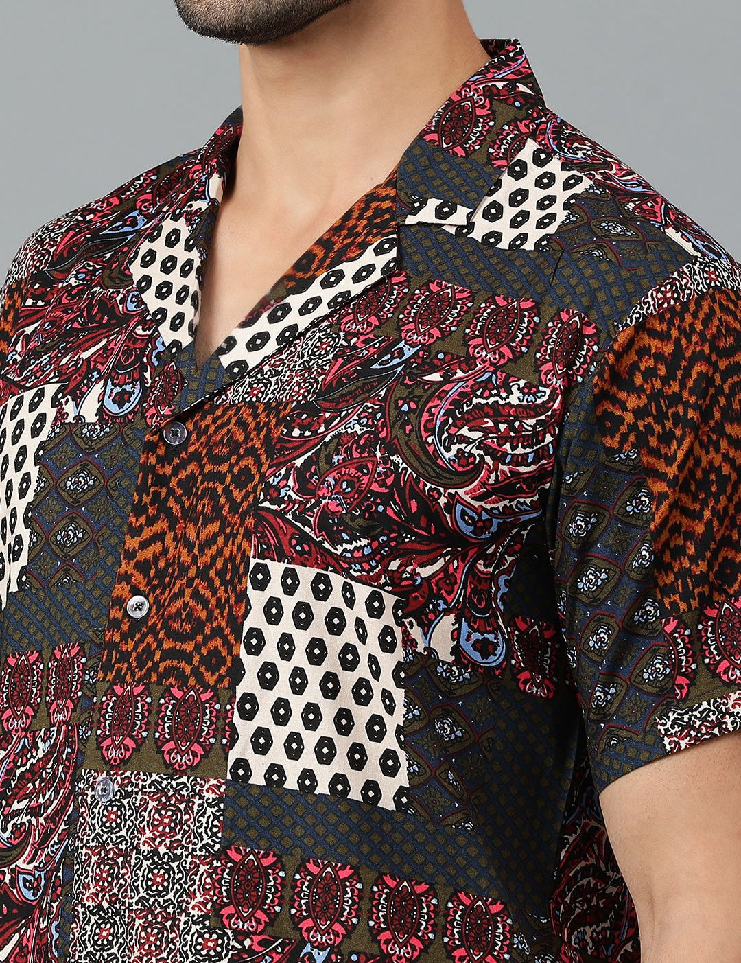 Kotty Men Conversational Scarf Printed Casual Shirt