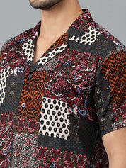 Kotty Men Conversational Scarf Printed Casual Shirt