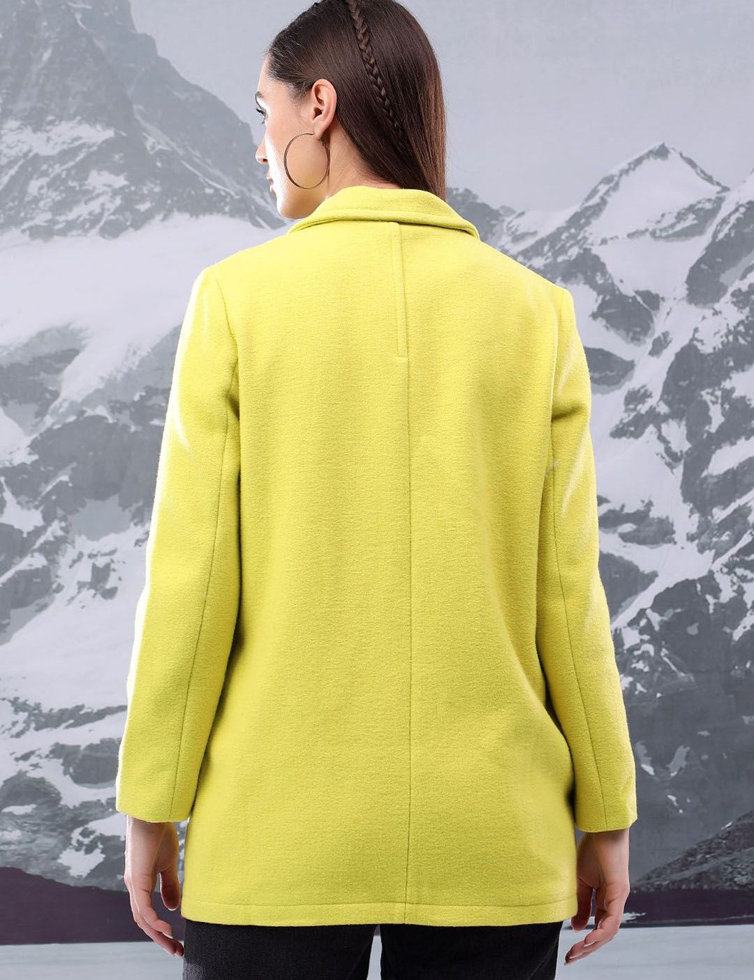 Kotty Women Notched Lapel Single-Breasted Overcoat