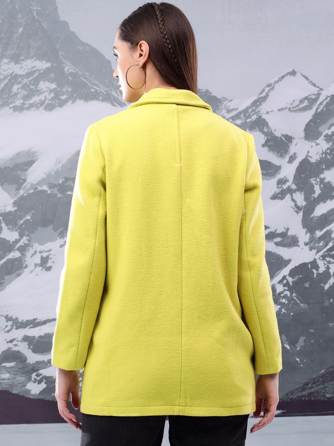 Kotty Women Notched Lapel Single-Breasted Overcoat