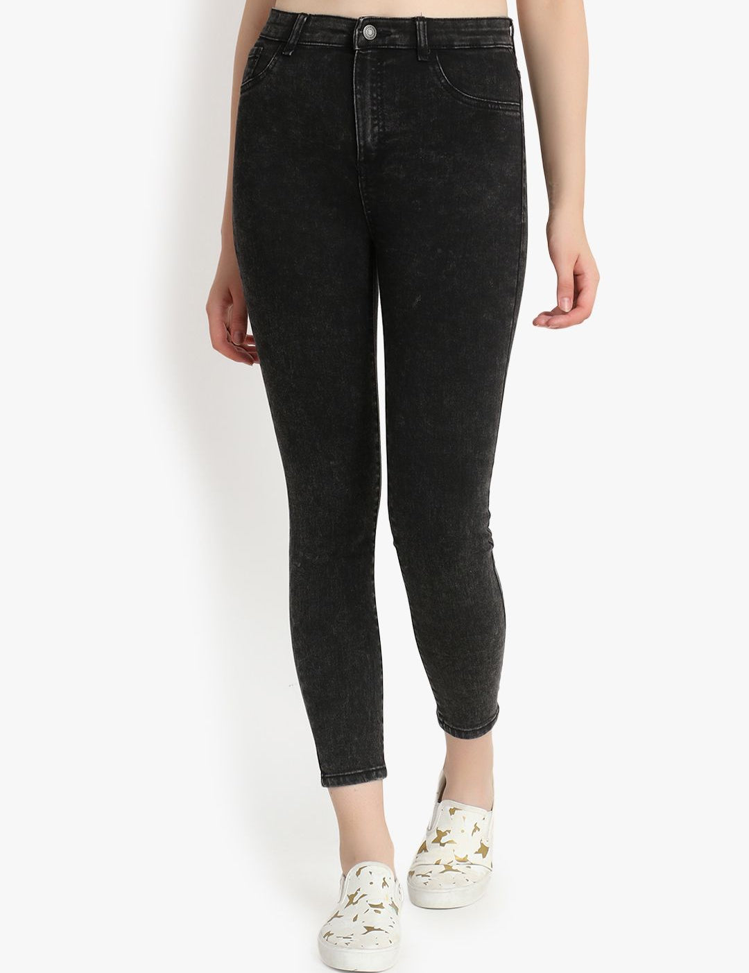 Kotty Women Grey Skinny Fit High-Rise Clean Look Jeans