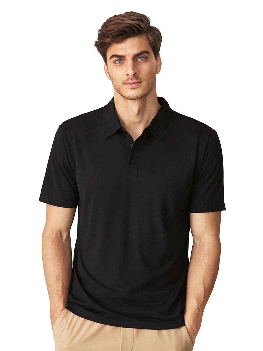 Kotty Men Solid Polo Collar T-shirt