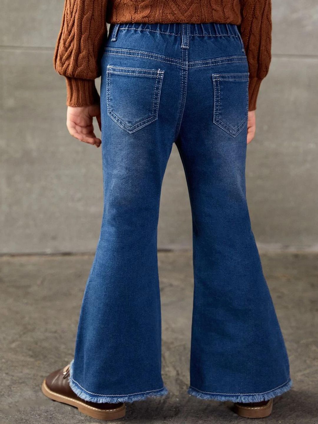 Kotty Girls Blue Jean Fit Bootcut Light Fade Stretchable Jeans