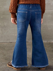 Kotty Girls Blue Jean Fit Bootcut Light Fade Stretchable Jeans
