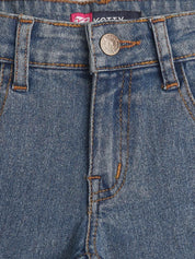 Kotty Girls Black Mid-Rise Clean Look Cotton Stretchable Jeans
