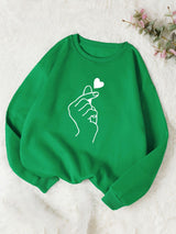 Kotty Graphic Printed Round Neck Fleece Pullover