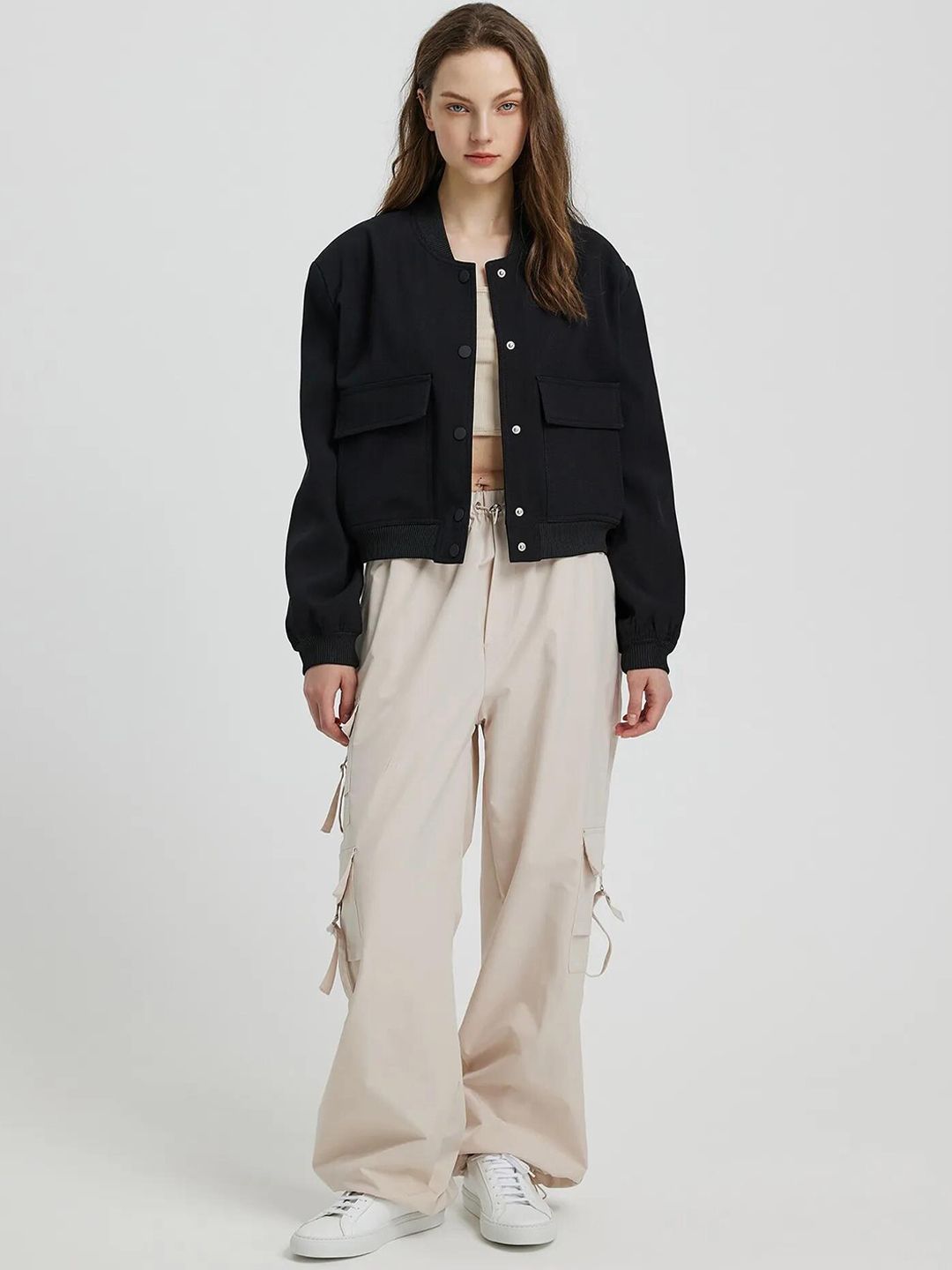 Kotty Black Fleece Open Front Jacket