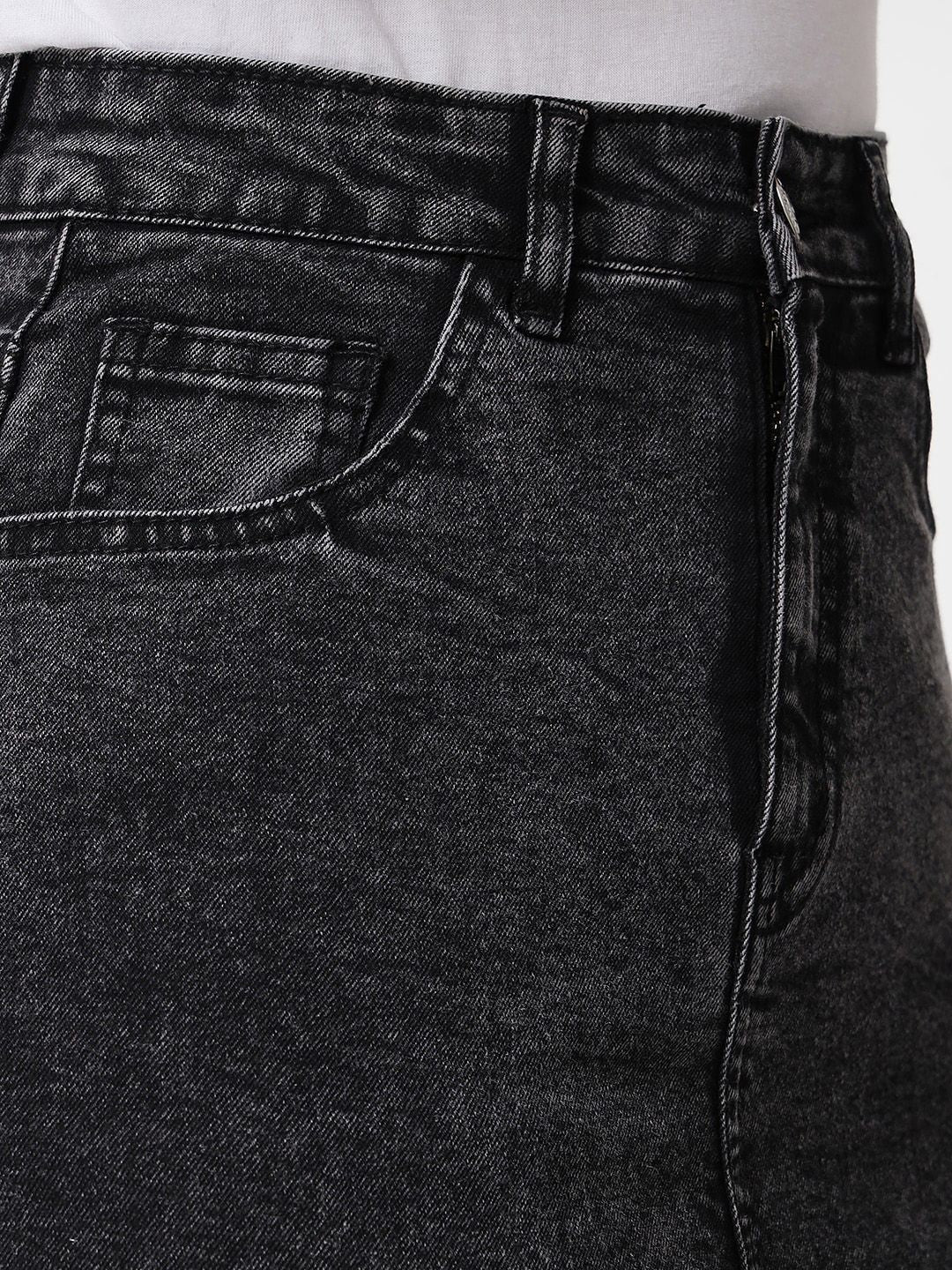 Kotty Cotton Lycra Denim A-Line Skirt