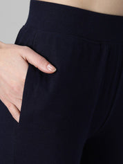 Kotty Women Navy Blue Solid Joggers