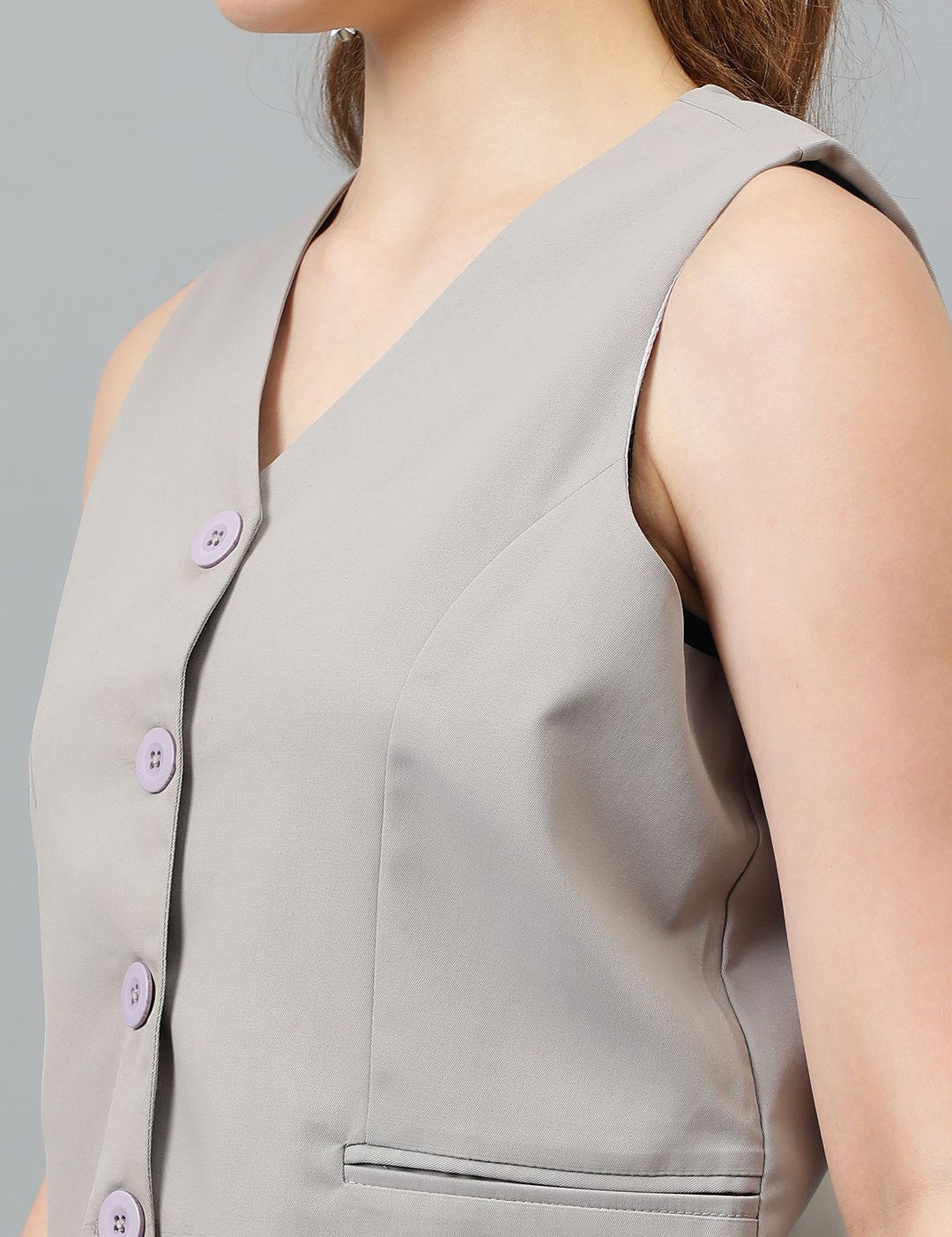 KOTTY BIZwear V-Neck Sleevees Blazer With Trouser