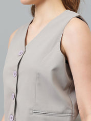 KOTTY BIZwear V-Neck Sleevees Blazer With Trouser