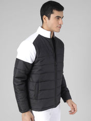 Kotty Men Black & White Colourblocked Padded Jacket
