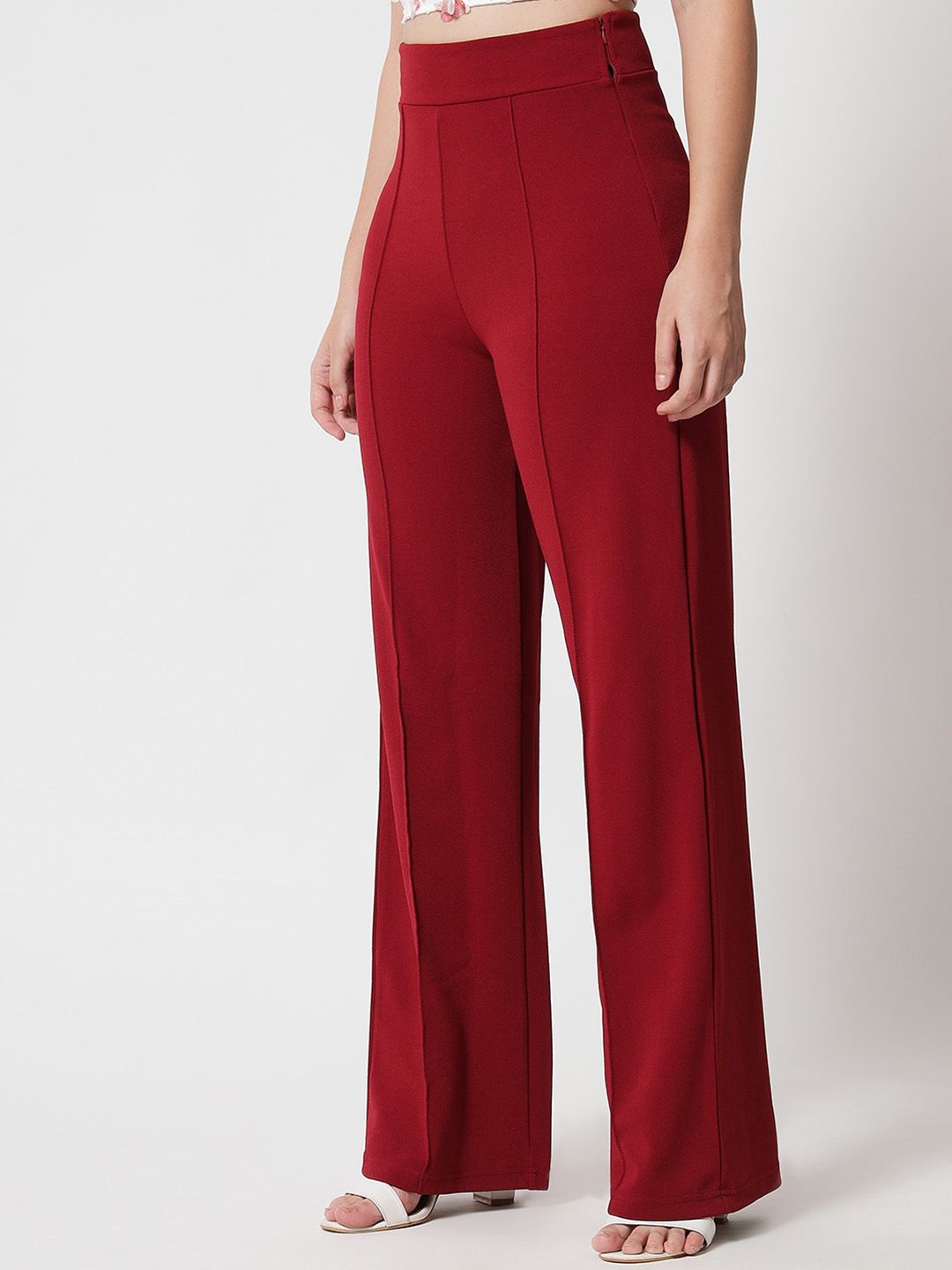 Kotty Women Pack of 2 Relaxed Straight Leg Straight Fit High-Rise Easy Wash Trousers