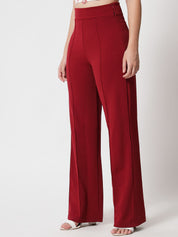 Kotty Women Pack of 2 Relaxed Straight Leg Straight Fit High-Rise Easy Wash Trousers